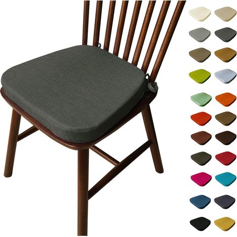 Galette De Chaise avec Attaches, 3/5/8 Epaisseur 40x38/43x40/43x42cm Coussin de Siège Lavable, Antidérapant, Galette De Chaise Dehoussable D'Interieur/Exterieur(E1,43X42X335cm) (1/5)