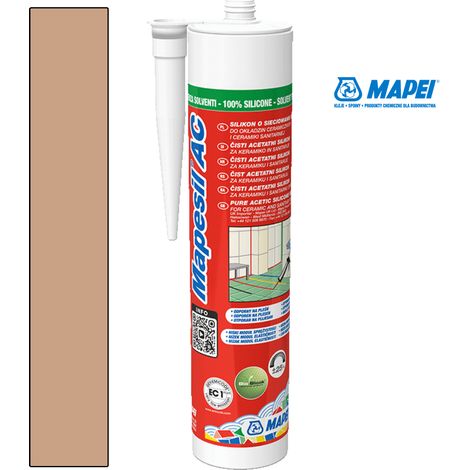 Silicone acetico giunture fughe colorato resistente muffa 310 ml mapesil ac colore- caramel - 141 - confezione 1