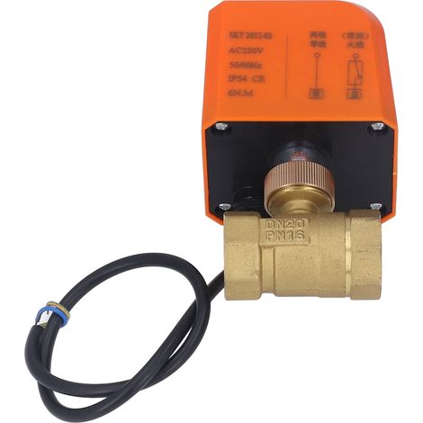 Vanne à bille motorisée électrique 2 voies normalement fermée DN20 AC220V Accessoires industriels