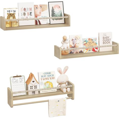 WOLTU Librería de pared infantil, 60 cm, juego de 3 estanterías para libros para habitación infantil (1/5)