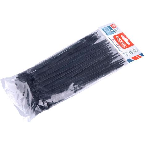 EXTOL Kabelbinder, schwarz, abnehmbar, 200 x 4,8 mm, 100 Stück, Nylon PA66 8856254