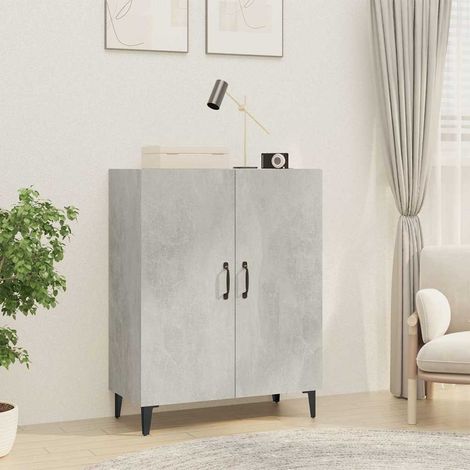 Buffet - Armoire de rangement Enfilade Gris béton 70x34x90 cm Bois d'ingénierie BV649411 - BonneVie (1/5)