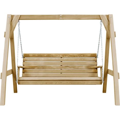 Balancelle de jardin bois de pin imprégné 205x150x157 cm CFW57862 (1/5)