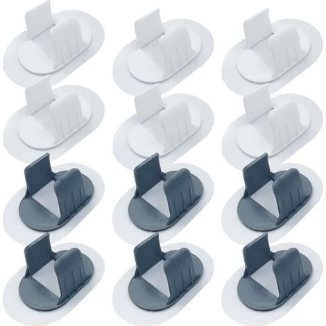 12 Stück selbstklebende Schlauchschellen (35–38 mm), Kunststoffrohrklemmen, Schnappverschluss, zur Befestigung von Wasser-, Gas- und Kunststoffrohren (1/4)