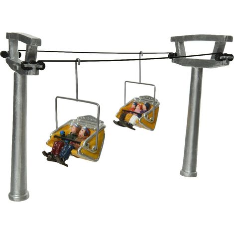 Scena Funivia con persone , decorazione villaggio natalizio da 23 cm