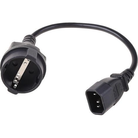 35 cm langes USV-/PDU-Stromkabel, IEC 320 C14 auf europäische CE7-Steckdose Adapter (1/4)