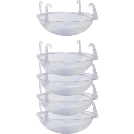 soucoupes transparentes pour plantes avec crochet et support (1/5)
