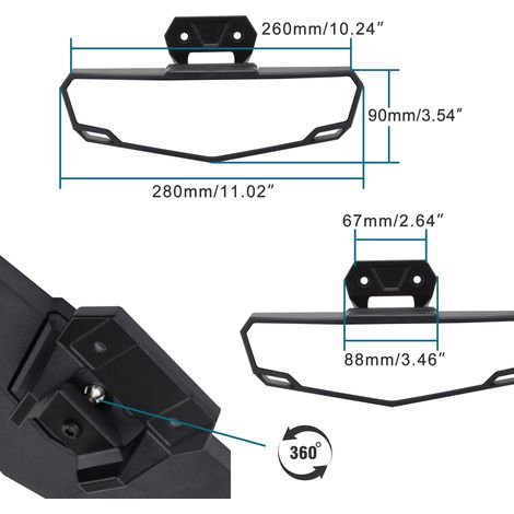 GOOFIT Rückspiegel kompatibel mit UTV Polaris 2020-2023 Polaris RZR PRO XP/4 (1/4)