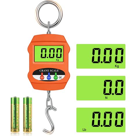 Balance Numérique Suspendue 300 kg (660 lb),Balance électronique pour Grue avec écran LCD pour Grue en Aluminium pour L'agriculture la Viande (1/5)