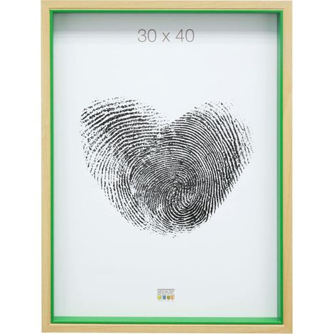 Cadre Photo Naturel avec Filet Vert 30 x 40 cm (1/4)
