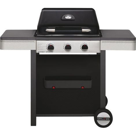 Gasgrill mit Stahlnetzen und 3 Brennern mit Ofenfunktion - Grill me rio 3
