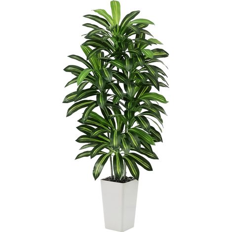 Plante Artificielle Dracaena Intérieur 150cm Arbre Artificiel Dracaena Faux Arbre en Soie avec Jardinière Blanche Faux Tropical Yucca Floor Plant pour Bureau à Domicile Décorati 1 Blanc 150cm (1/5)