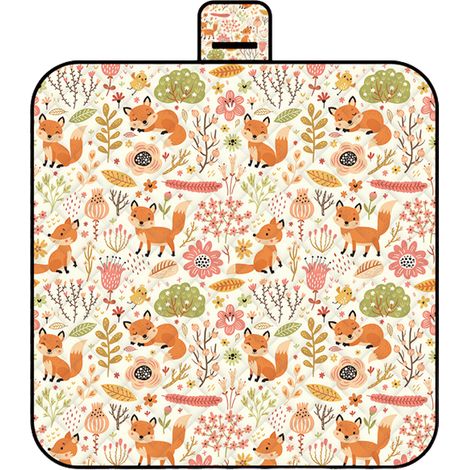 Diese komfortable 200 x 200 cm große Strandmatte eignet sich ideal für den Garten oder beim Camping. (Motiv: Cartoon-Fuchs) (1/5)