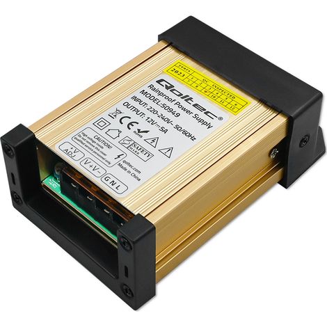 Qoltec LED Schaltnetzteil IP45 60W 12V 5A Wasserdicht (1/5)