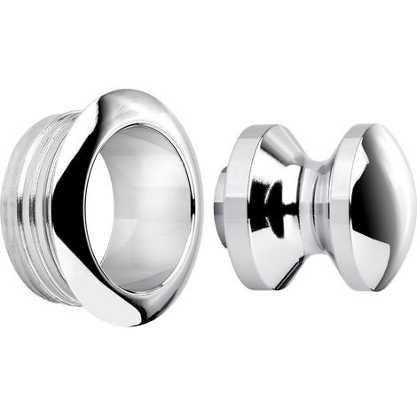 Aufschraubschloss Möbelschloss Türschschloss Caravan-Schloss Knopfset Mini 16 mm Chrom poliert