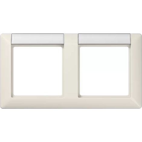 Jung Rahmen 2fach, mit Schriftfeld, AS 500, IP 44, Duroplast, weiß, waagerechte Montage AS 5820 NA (1/2)