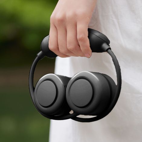 Ventilador de cuello recargable con 3 velocidades, silencioso y portátil, con tecnología de refrigeración por semiconductores para la oficina, viajes y deportes – Negro (1/5)