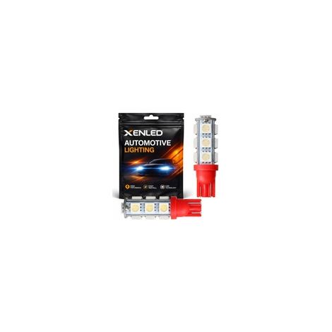 2 x AMPOULES W5W - 13 LEDS ROUGE - LED SMD5050 - 13 leds - T10 W5W - Lampe de voiture LED (1/5)