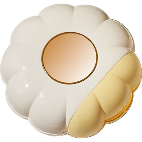 Lot de 2 boîtes de rangement fraîcheur blanc crème forme fleur, accroche-mural plastique multifonction pour film alimentaire, gain de place cuisine. (1/5)