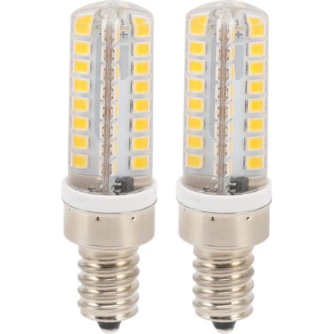 Confezione da 2 lampadine a mais E14, 5W – 64 LED – 230V – luce bianca calda – ricambio – casa/bar – attacco E14
