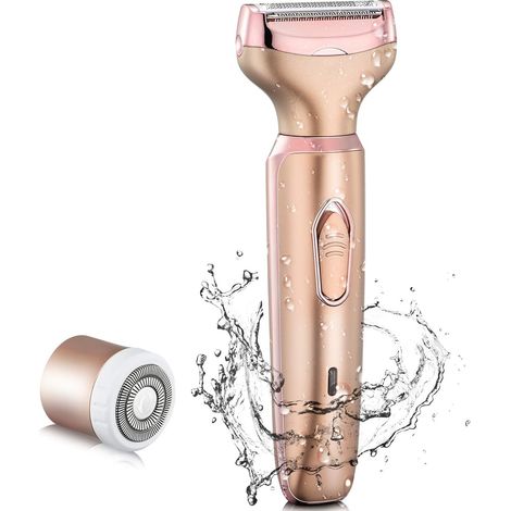 Rasoir électrique pour femmes, rasoir sans fil 2 en 1 pour le visage, les jambes et les aisselles, tondeuse bikini portable, épilation sur peau sèche ou humide, sans fil (1/5)