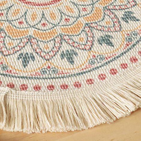 Set de table nordique tissé à pompons imprimés, tapis isolant thermique, tapis décoratif pour la cuisine, taille C (petite). (1/5)