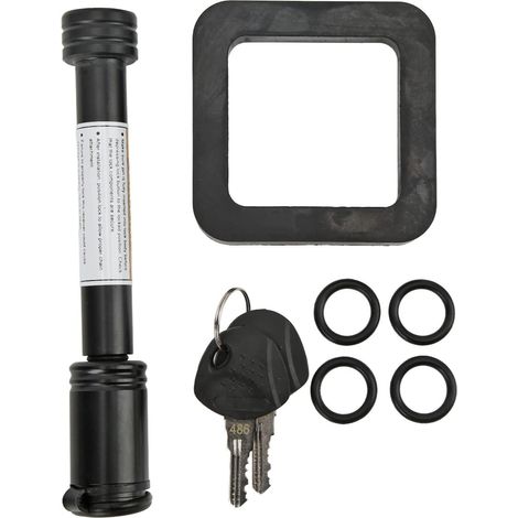 Goupille de Verrouillage d'attelage de Remorque, Serrure de Récepteur en Acier Noir avec Tampon de Silencieux de 2 Pouces et Joints Toriques pour Transporteur d'attelage (1/5)