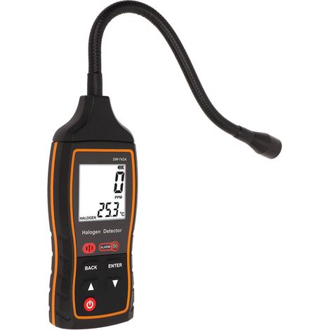Détecteur de gaz halogène 0 à 1000 ppm, alarme sonore et lumineuse, testeur de fuites de réfrigérant (fréon) pour climatisation numérique (1/5)