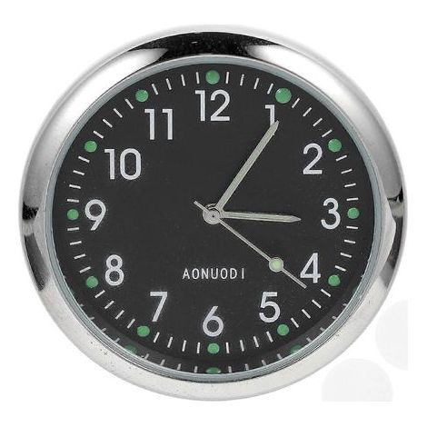 Horloge décorative autocollante pour voiture, horloge en métal, horloge numérique pour voiture, décoration-4X4CM-Black (1/4)
