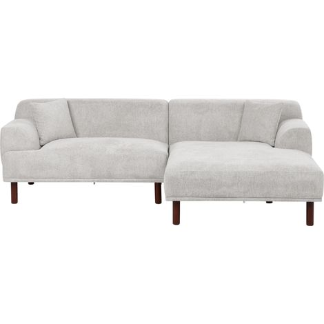 Sofá esquinero 3 plazas de tela izquierdo estilo minimalista gris claro Holt