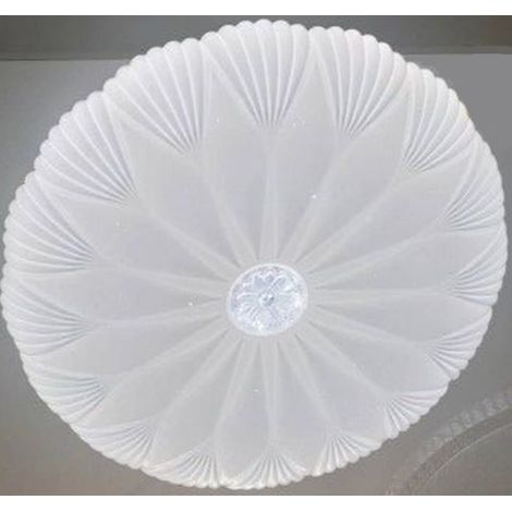 TrAdE Shop Traesio - Plafoniera 40cm Con Cristallo Centrale Glitter Led 50w A Soffitto Luce 6500k 70973 - (1/2)