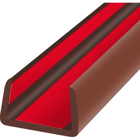 Bordure en Caoutchouc Auto-adhésive Flexible de 28 mm pour contreplaqué, Tables, Bureaux, armoires, comptoir, Large Bordure en Forme de U, Bande de Bord, Couleur Marron, 6 m (1/5)