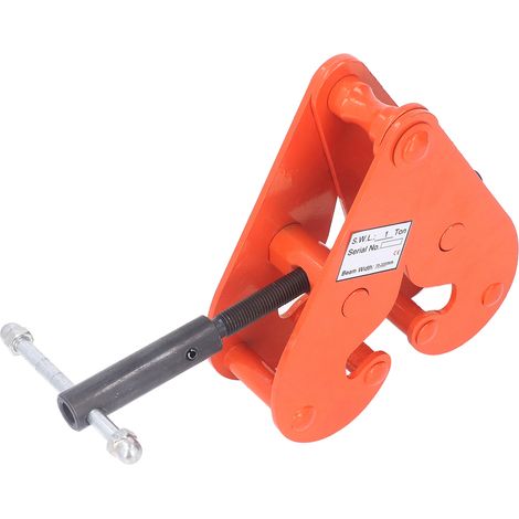 Pince de levage verticale robuste en acier allié, universelle, pour poutres, capacité de 2200 lb (1000 kg). (1/5)