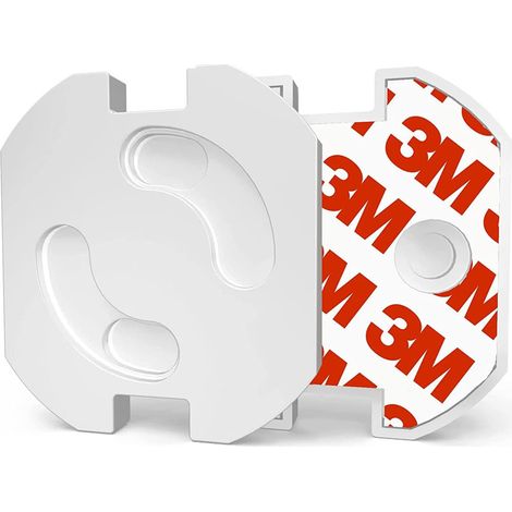 Protecteur De Prise - ABS Rétardateur De Flamme - Mécanisme De Rotation Automatique - Adhésif 3M - Pour Sécurité Enfants - Lot De 10 (1/5)