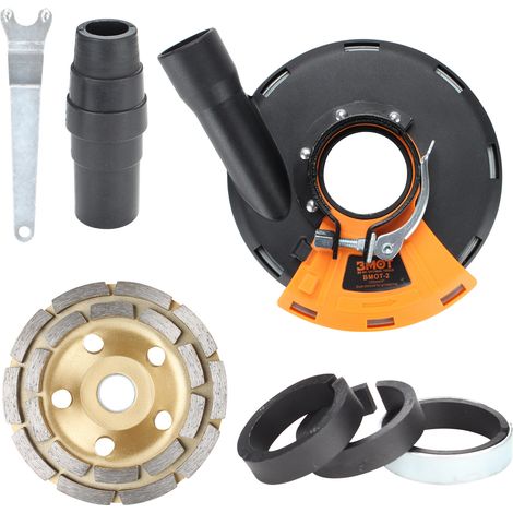 Jiubiaz Carcasa de aspiración para amoladora angular 125 mm – Campana de extracción de polvo universal para lijado (1/5)