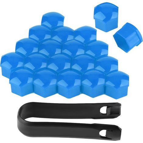 20 Stück 17mm Auto Radmuttern Auto Nabenabdeckung G 17mm Radmutternabdeckungen 17mm Radabdeckungen G Abdeckung (Blau) (1/5)