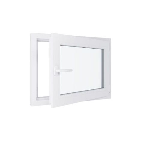 Finestra in PVC - Triplo vetro - Bianco - 800 mmx600 mm cm
