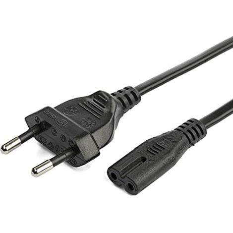 StarTech.com Câble d'alimentation pour ordinateur portable ou imprimante, EU à C7, 2.5A 250V, 18AWG, câble de remplacement pour ordinateur portable, câble de chargement pour ordinateur portable (752E- (1/4)