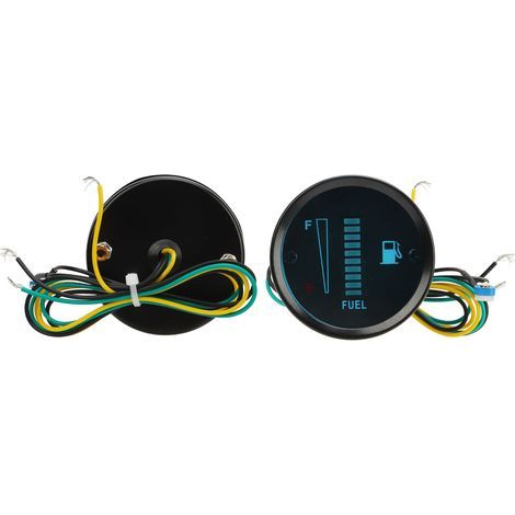 Kraftstoffstandanzeige für Motorräder, Gehäusedurchmesser 52 mm, LED-Anzeige, Kraftstoffstandanzeige, 12 V, grünes Licht (1/5)