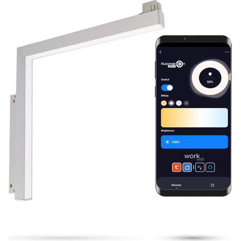 Faretto lineare angolare bianco verticale LED WiFi Zigbee Ultron 16W per binari magnetici SMART TRACK 48VDC 3000-6000K dimmerabile (1/5)