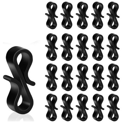 100 PCS Crochets Guirlande Exterieur Noirs. Crochet Gouttiere en Plastique Réutilisables pour Suspension des Guirlandes Lumineuses de Noël. Décorations de Sapin de Noël (1/5)