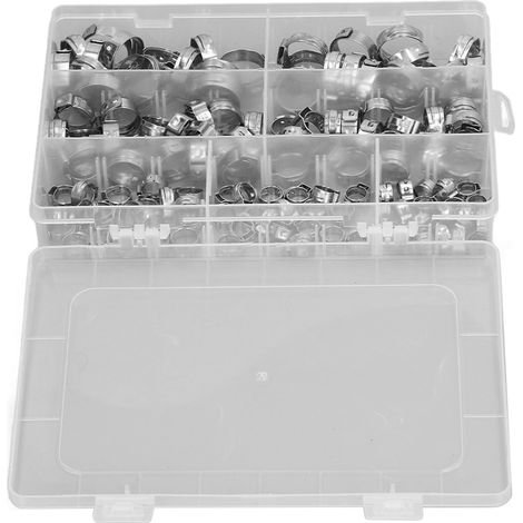 Lot de 130 colliers de serrage en acier inoxydable 304 pour tuyaux de carburant, destinés à un usage domestique, automobile, plomberie et industrie. (1/5)