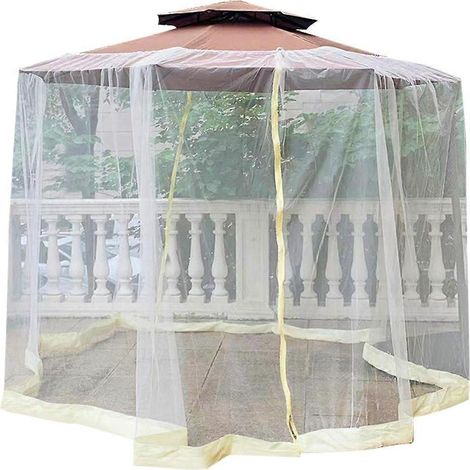 Moskitonetz für den Außenbereich, geeignet für Garten, Camping und als Sonnenschirm – Insektennetz, beigefarbener Sonnenschutz 335x240 cm.
