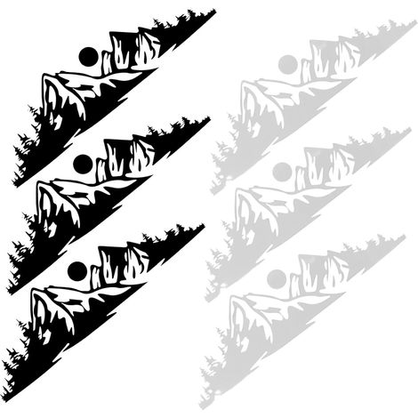 Autocollants Motifs Montagne et Coucher de Soleil en PVC Faciles (1/5)