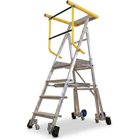 Scaletta a castello pieghevole 4 gradini - Altezza max di lavoro 2.10 - 2.80m - PICKLY/4 (1/5)