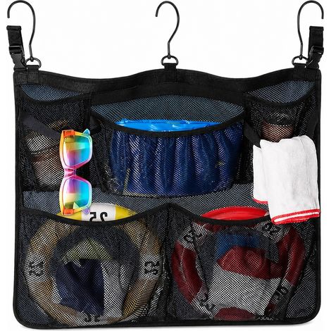 1 Pièce, Couleur Noire, Sac de Rangement pour Piscine en Maille 61 x 50,8 cm avec Poches, 61 x 50.8 cm, pour Cuisine, Extérieur, Voyage et Camping (1/5)