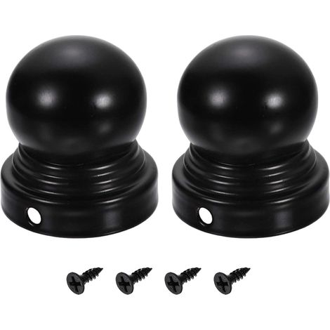 2Pcs Caps Pour Poteaux De Clôture, 40mm/1.57-inch Dôme Rond Étanche À Balle En Fer Avec Fixation Vis Pour Extérieur Métal Bois Clôture Terrasse Boîte Aux (1/5)