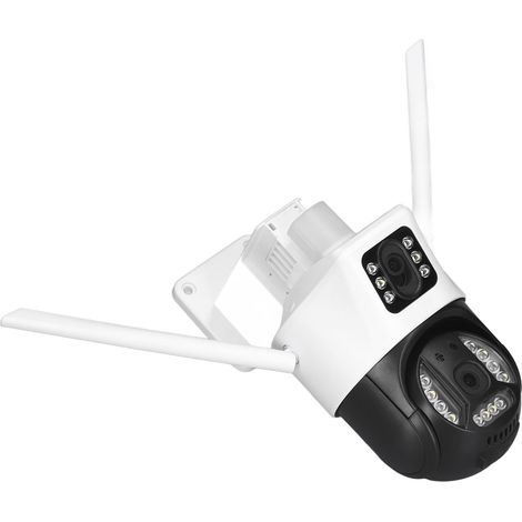Caméra extérieure WiFi 2 canaux 3MP avec zoom numérique panoramique et inclinaison, suivi automatique, audio bidirectionnel, Alexa, vision nocturne couleur, détection de mouvement sonore. (1/5)
