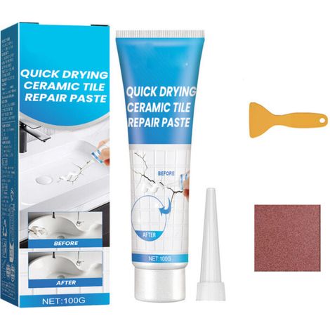 Pâte De Rebouchage - Pour Carrelage Et Céramique - Blanc - Étanche - Séchage Rapide - 100 G (1/5)