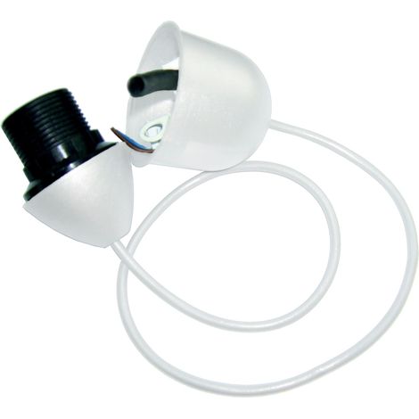 Supporto di plastica con presa E27, lunghezza 60cm, 2x0.75mm2, bianco (1/2)